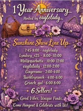 Sunshine Show Line Up Anniversary Poster - Purple Floral Design